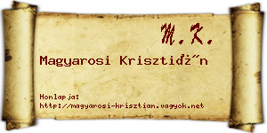 Magyarosi Krisztián névjegykártya