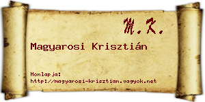 Magyarosi Krisztián névjegykártya